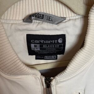 Carhartt Cream White Zip Bomber Jacket